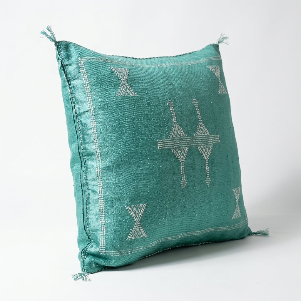 Teal Moroccan sabra pillow