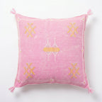 Pink Moroccan sabra cactus silk pillow cover, 50x50 cm