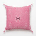 Rose pink Moroccan sabra cactus silk pillow cover, 50x50 cm