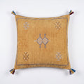 Ochre Moroccan sabra cactus silk pillow cover, 50x50 cm