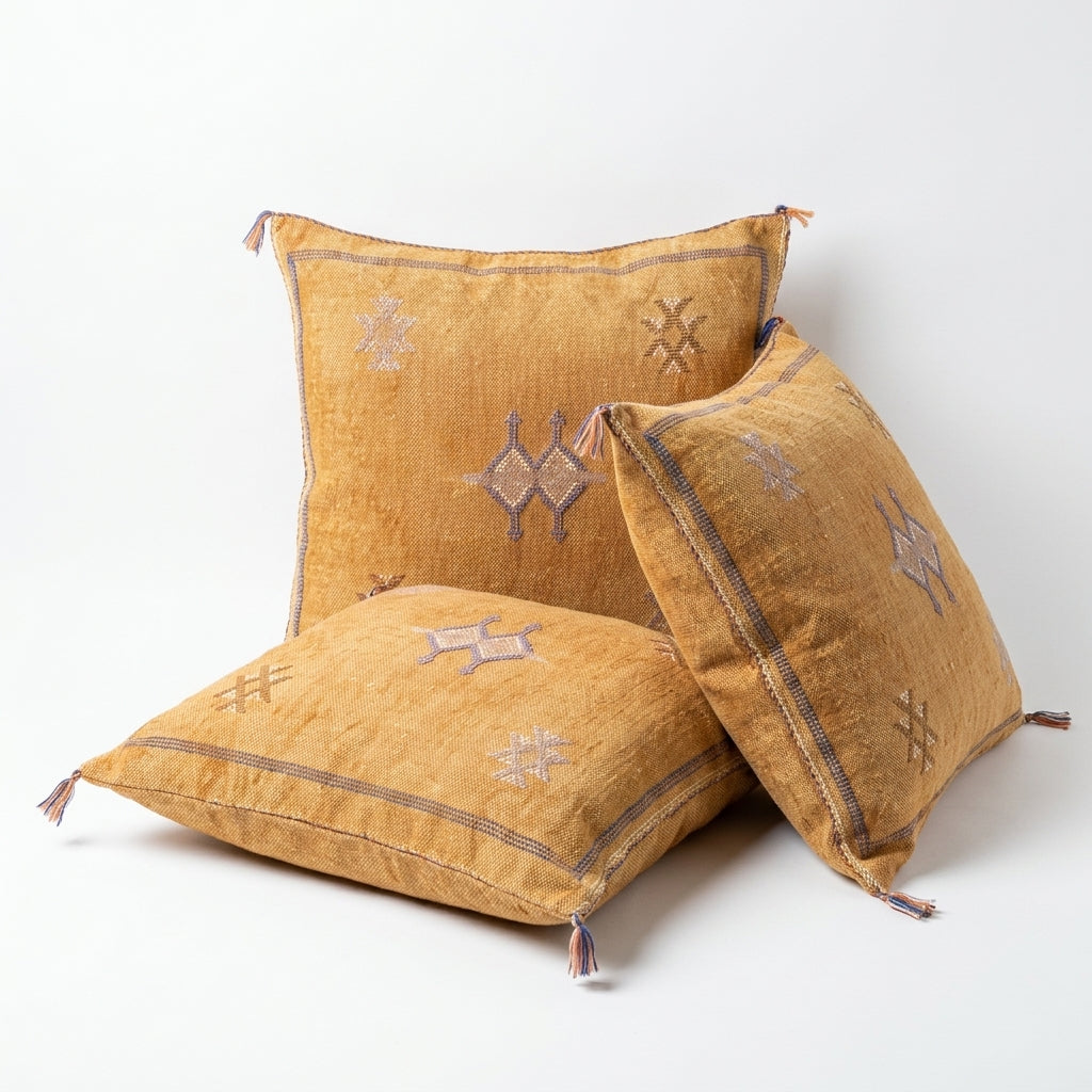 Ochre Moroccan sabra pillow