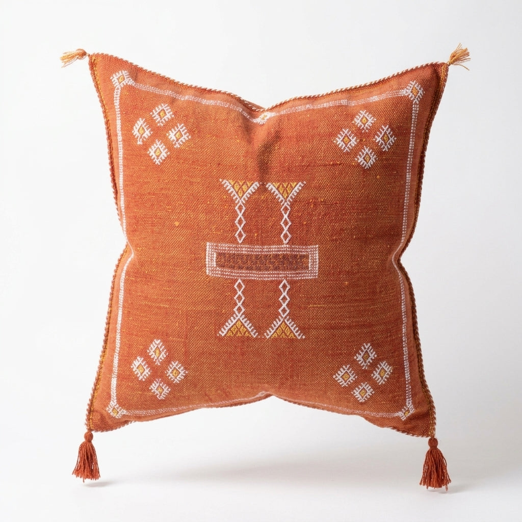 Burnt orange Moroccan sabra pillow