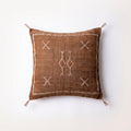 Coffee brown Moroccan sabra cactus silk pillow cover, 50x50 cm