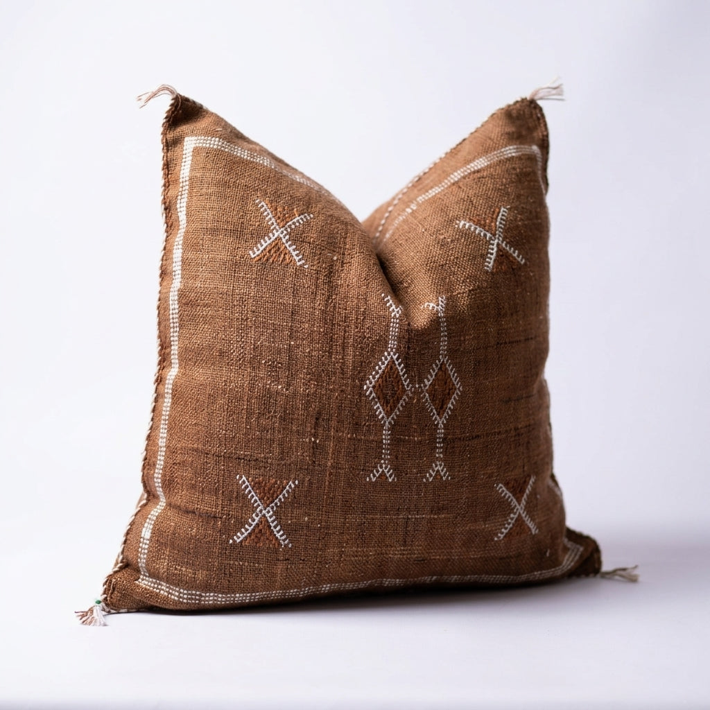 Coffee brown Moroccan sabra pillow