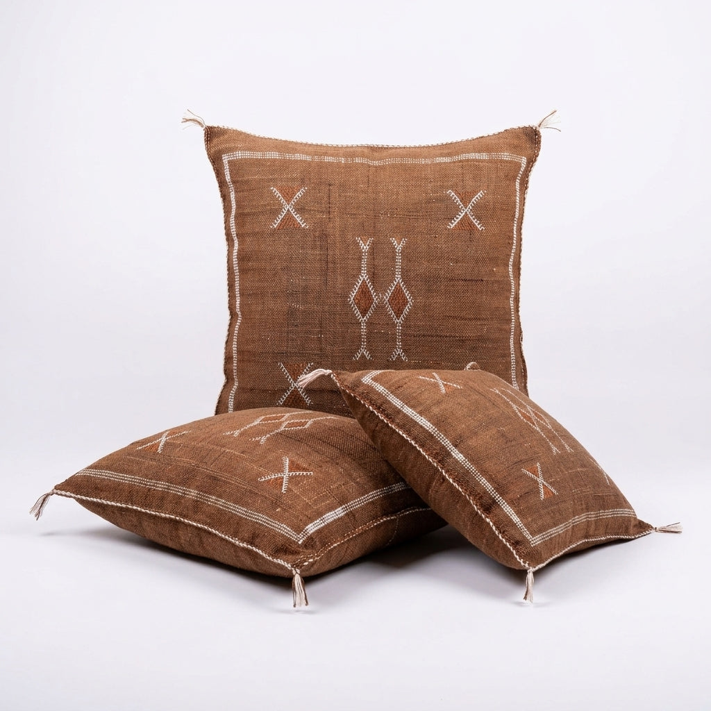 Coffee brown Moroccan sabra pillow