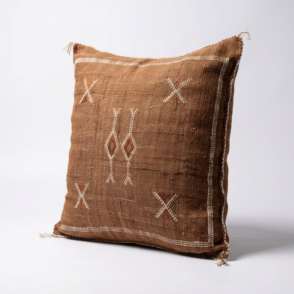 Coffee brown Moroccan sabra pillow