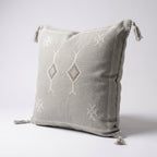 Silver grey Moroccan sabra cactus silk pillow cover, 50x50 cm