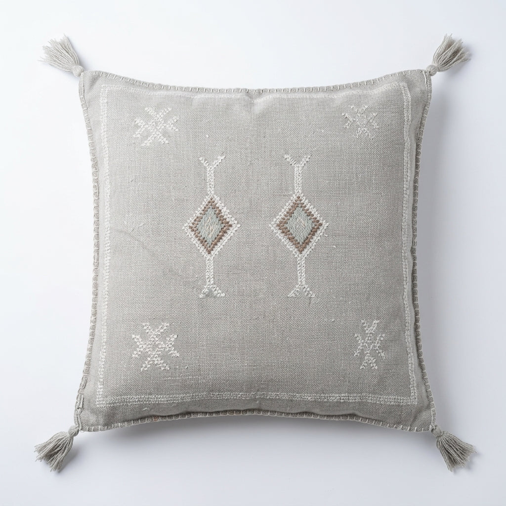 Silver grey Moroccan sabra pillow