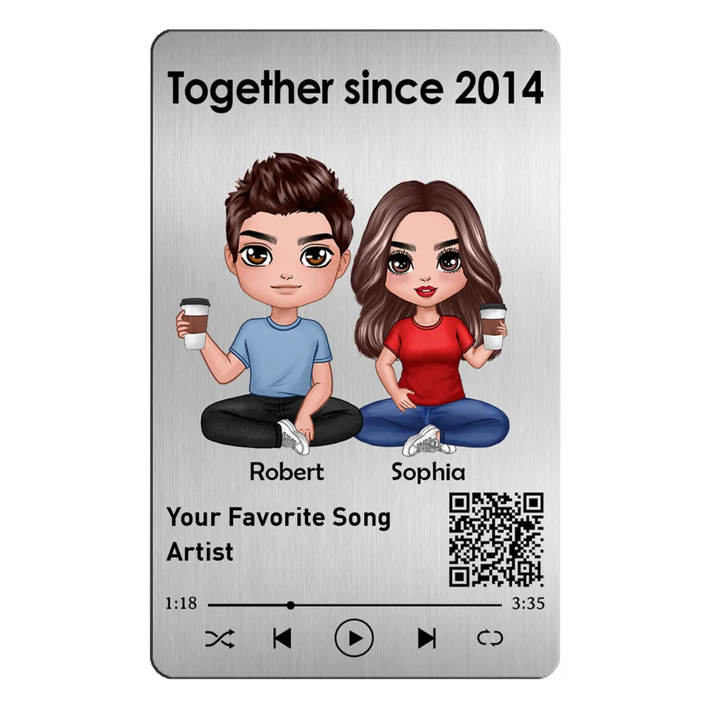 Customized Spotify Song Couple Metal card