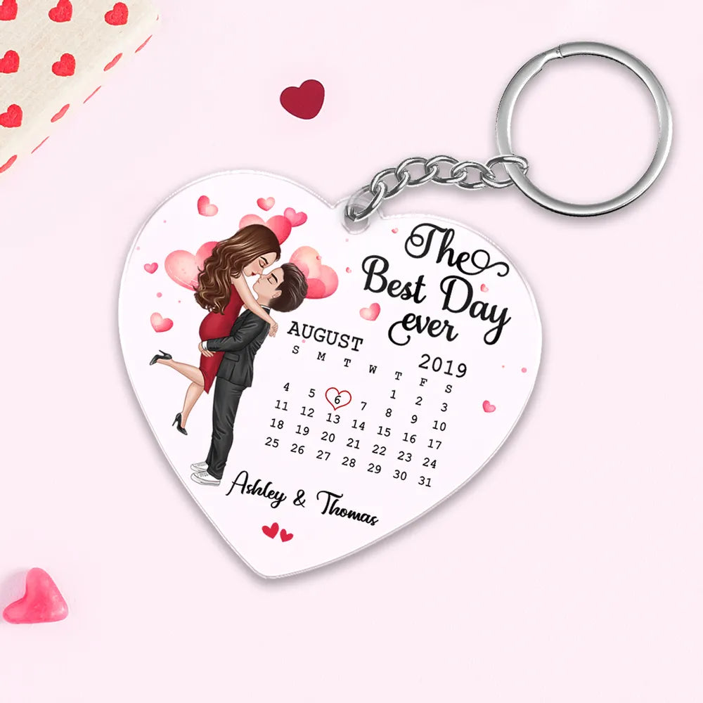 Heart Shape Acrylic keychain for couple