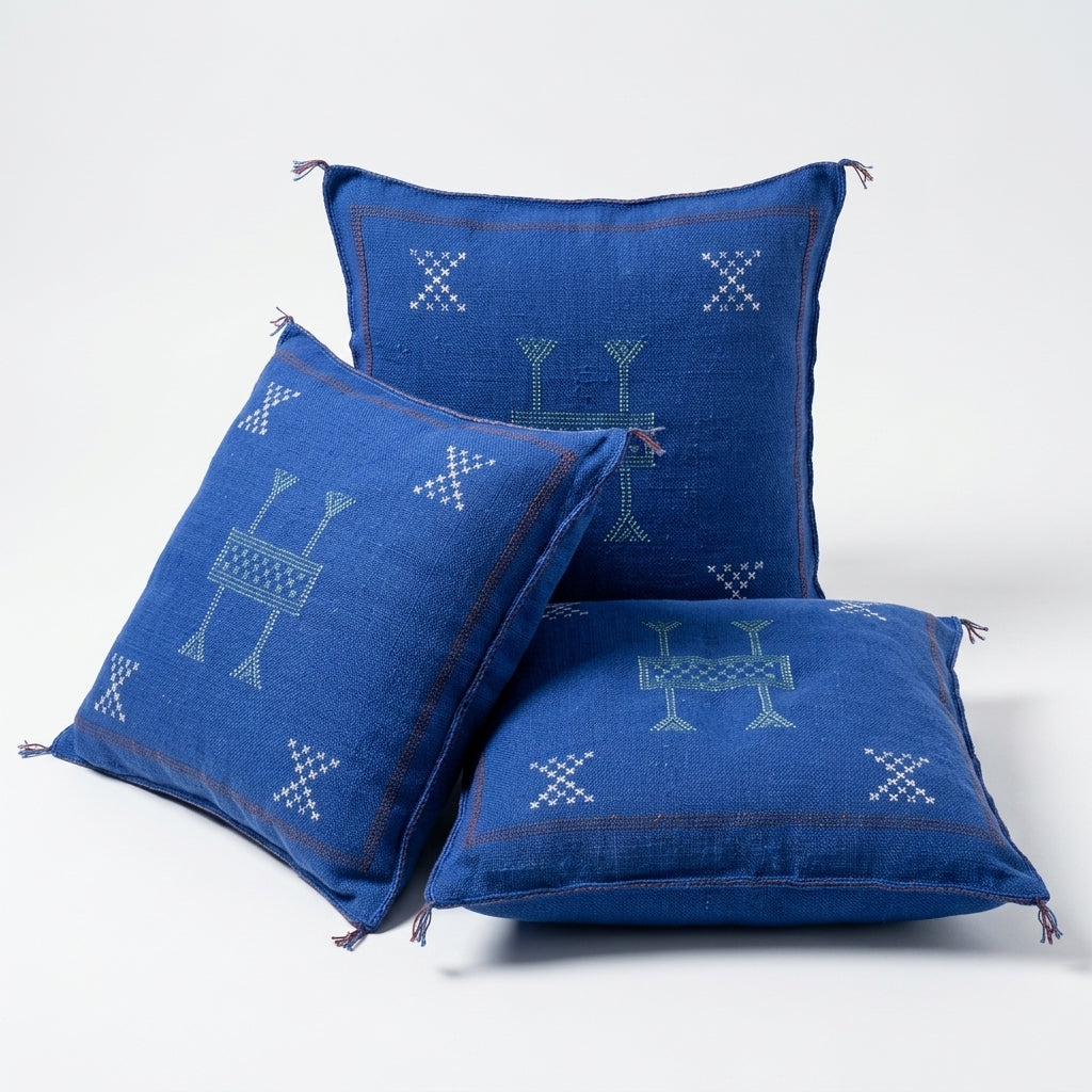 Royal blue Moroccan sabra pillow
