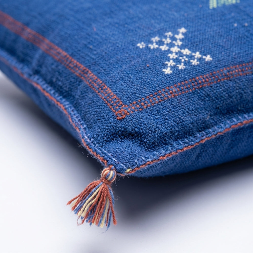 Royal blue Moroccan sabra pillow