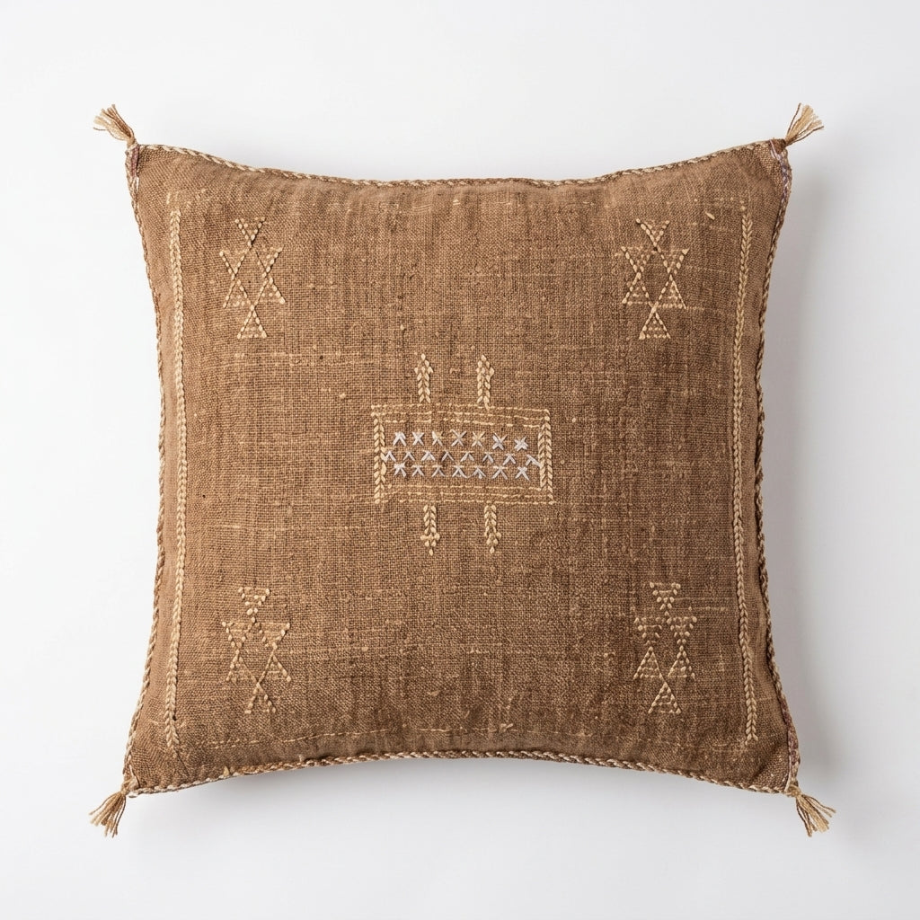 Coffee brown Moroccan sabra pillow