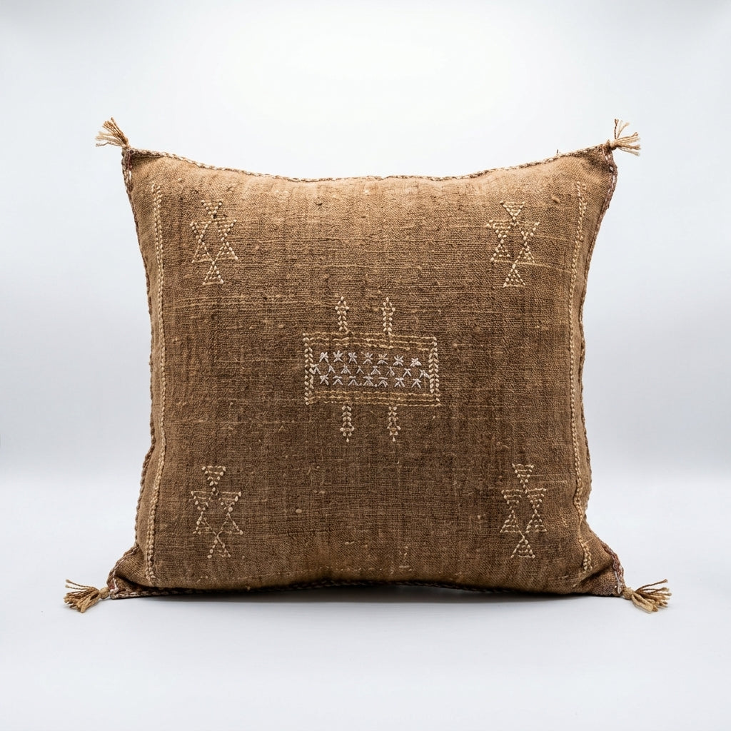 Coffee brown Moroccan sabra pillow