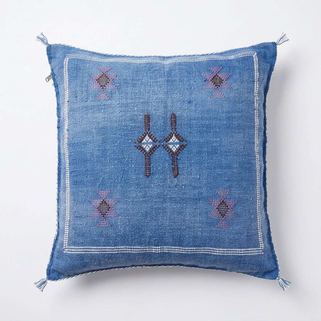 Denim blue Moroccan sabra pillow