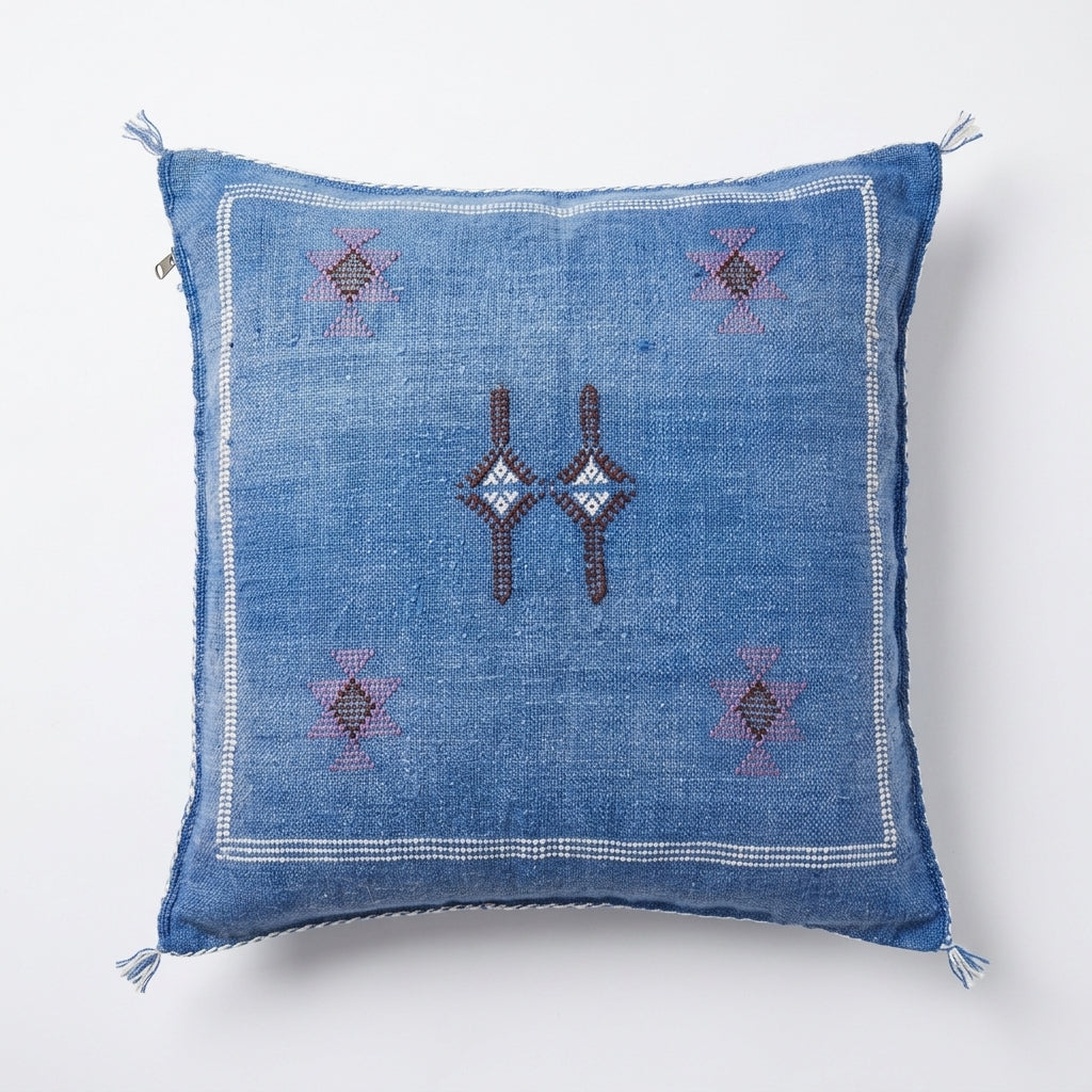 Denim blue Moroccan sabra pillow