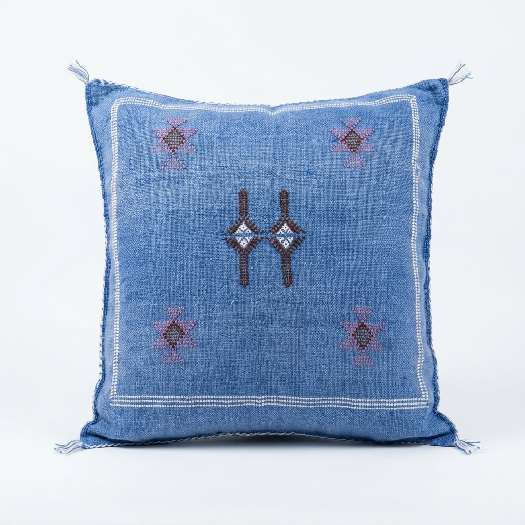 Denim blue Moroccan sabra pillow