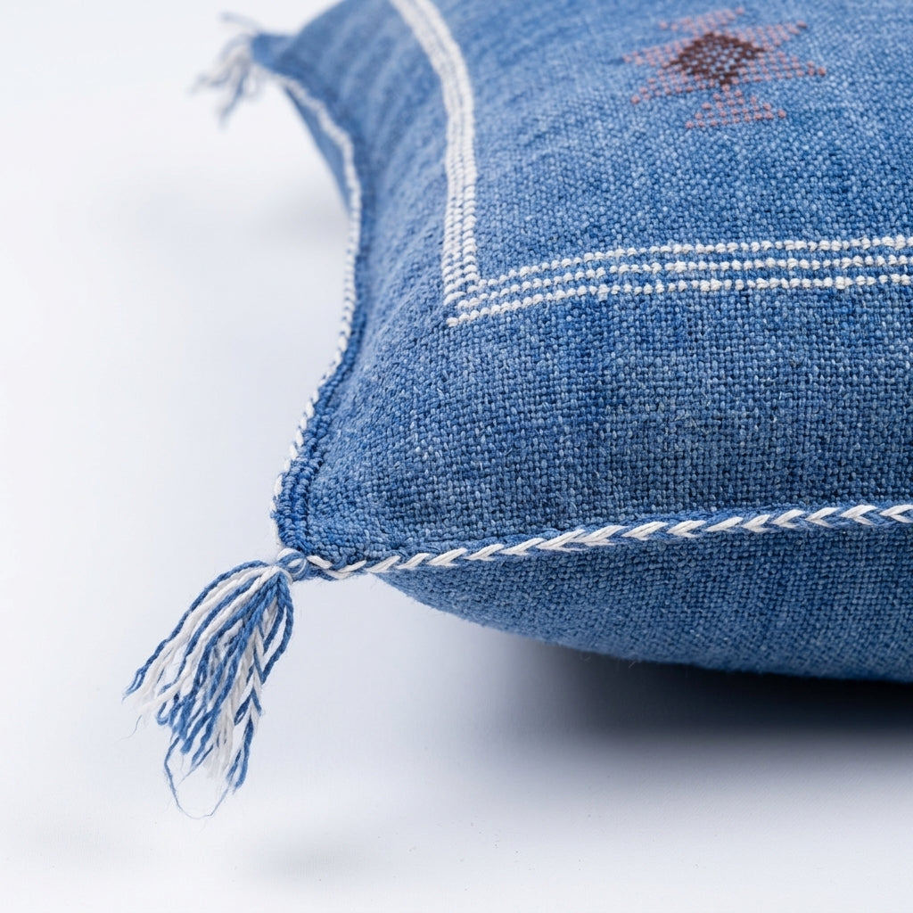 Denim blue Moroccan sabra pillow