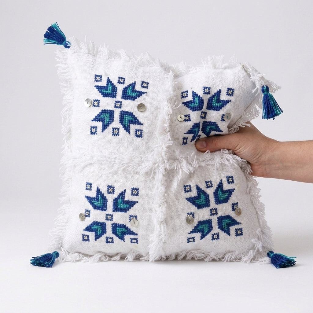 Starburst Moroccan pillow cover, detail photo 2