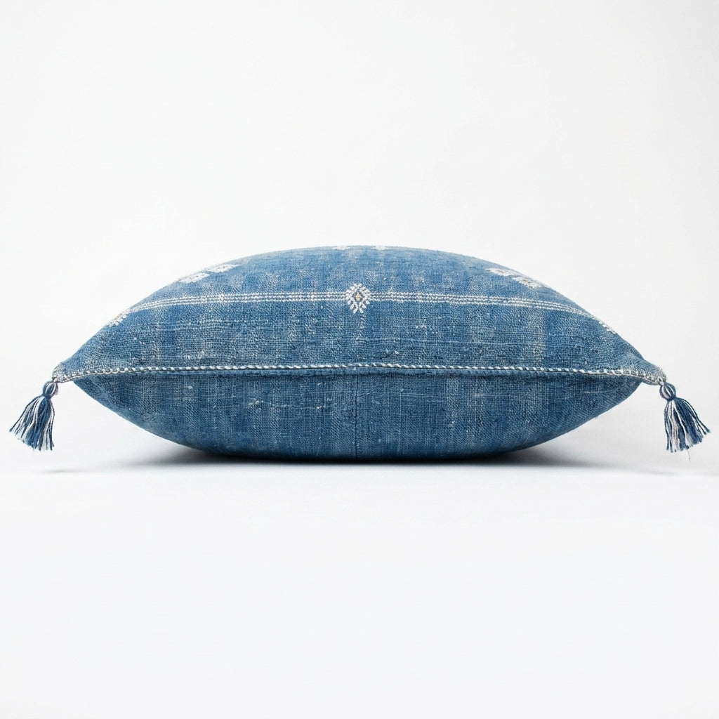 Cornflower blue Moroccan sabra pillow