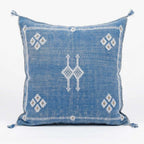 Cornflower blue Moroccan sabra pillow
