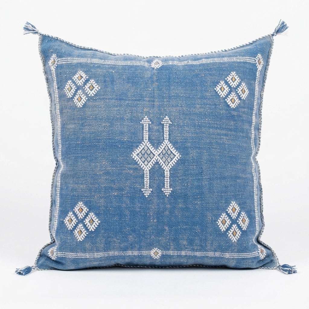 Cornflower blue Moroccan sabra pillow
