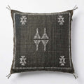 Charcoal Moroccan sabra cactus silk pillow cover, 50x50 cm