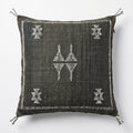 Charcoal Moroccan sabra cactus silk pillow cover, 50x50 cm