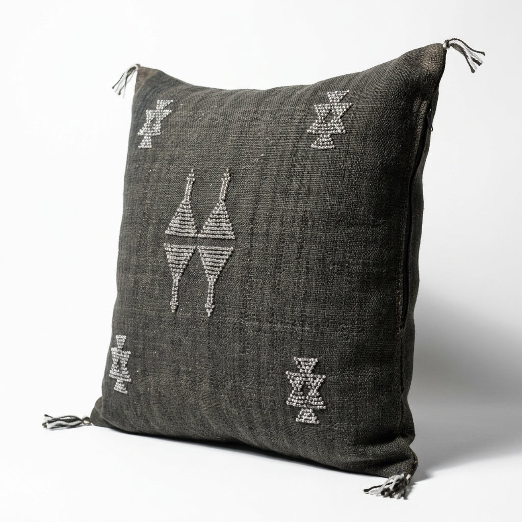 Charcoal Moroccan sabra pillow