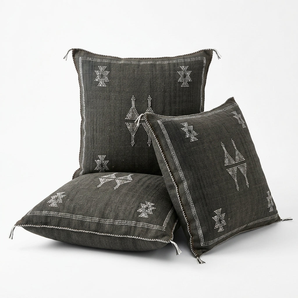 Charcoal Moroccan sabra pillow