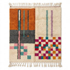 Terracotta Blocks Beni Ourain rug full flat lay view