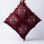 Maroon Star Moroccan pillow cover, detail photo 6