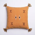 Pumpkin orange Moroccan sabra cactus silk pillow cover, 50x50 cm