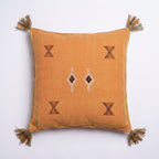 Pumpkin orange Moroccan sabra cactus silk pillow cover, 50x50 cm