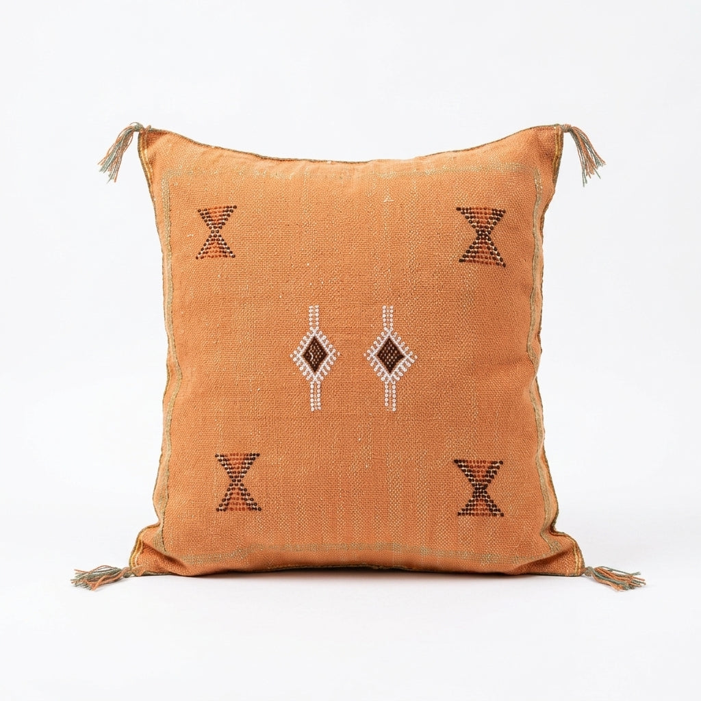 Pumpkin orange Moroccan sabra pillow
