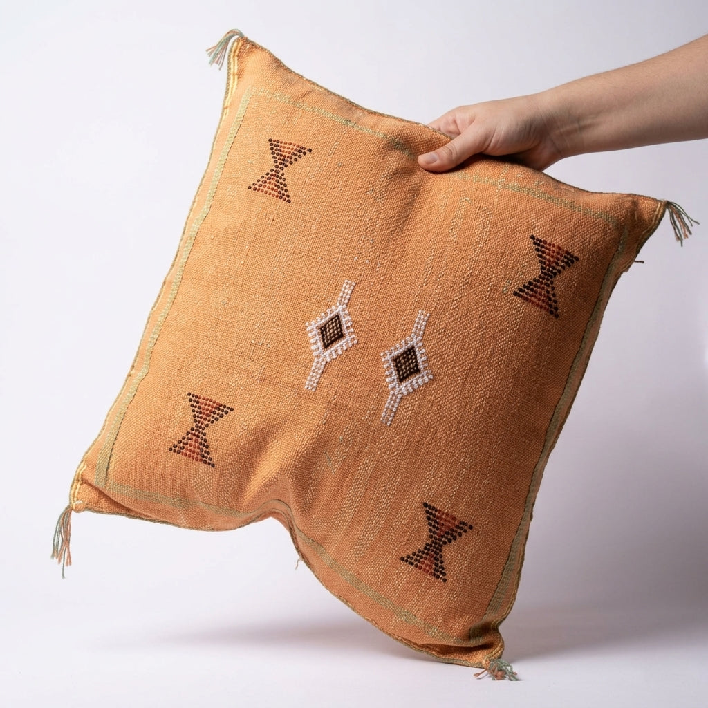 Pumpkin orange Moroccan sabra pillow