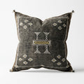 Olive grey Moroccan sabra cactus silk pillow cover, 50x50 cm