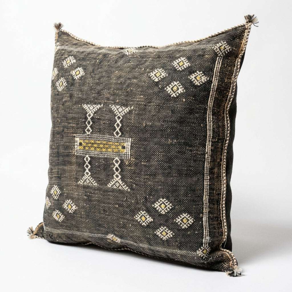 Olive grey Moroccan sabra pillow