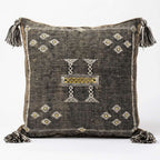 Olive grey Moroccan sabra pillow