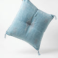 Powder blue Moroccan sabra cactus silk pillow cover, 50x50 cm