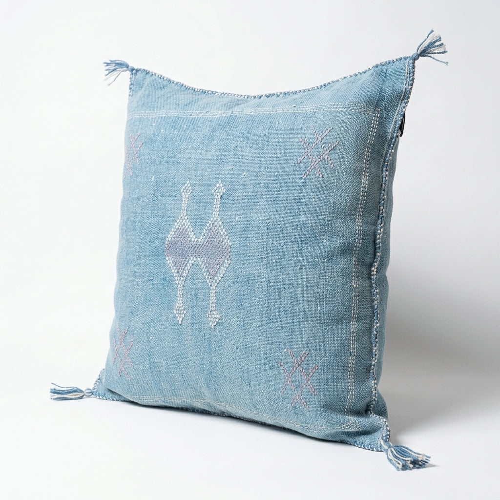 Powder blue Moroccan sabra pillow