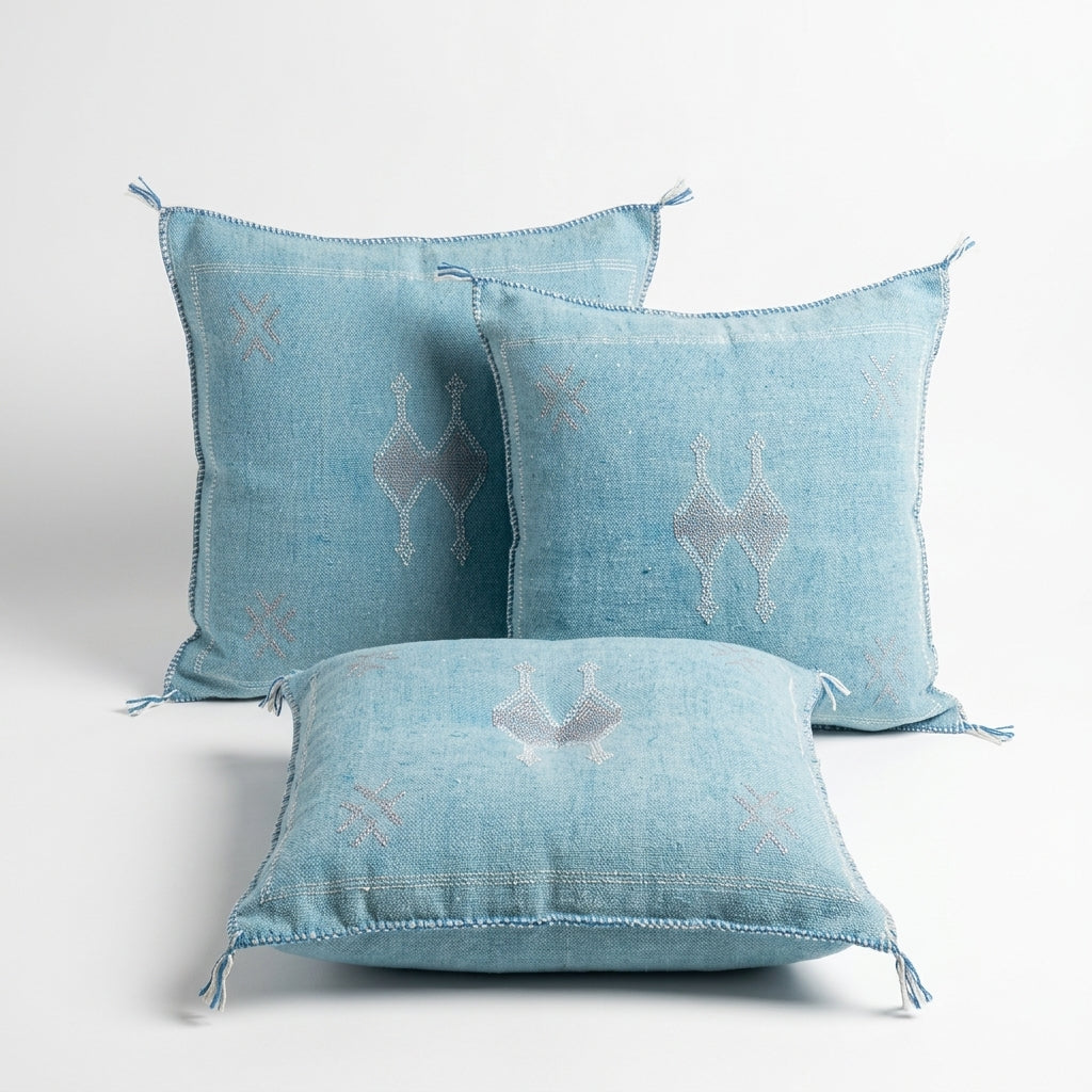 Powder blue Moroccan sabra pillow