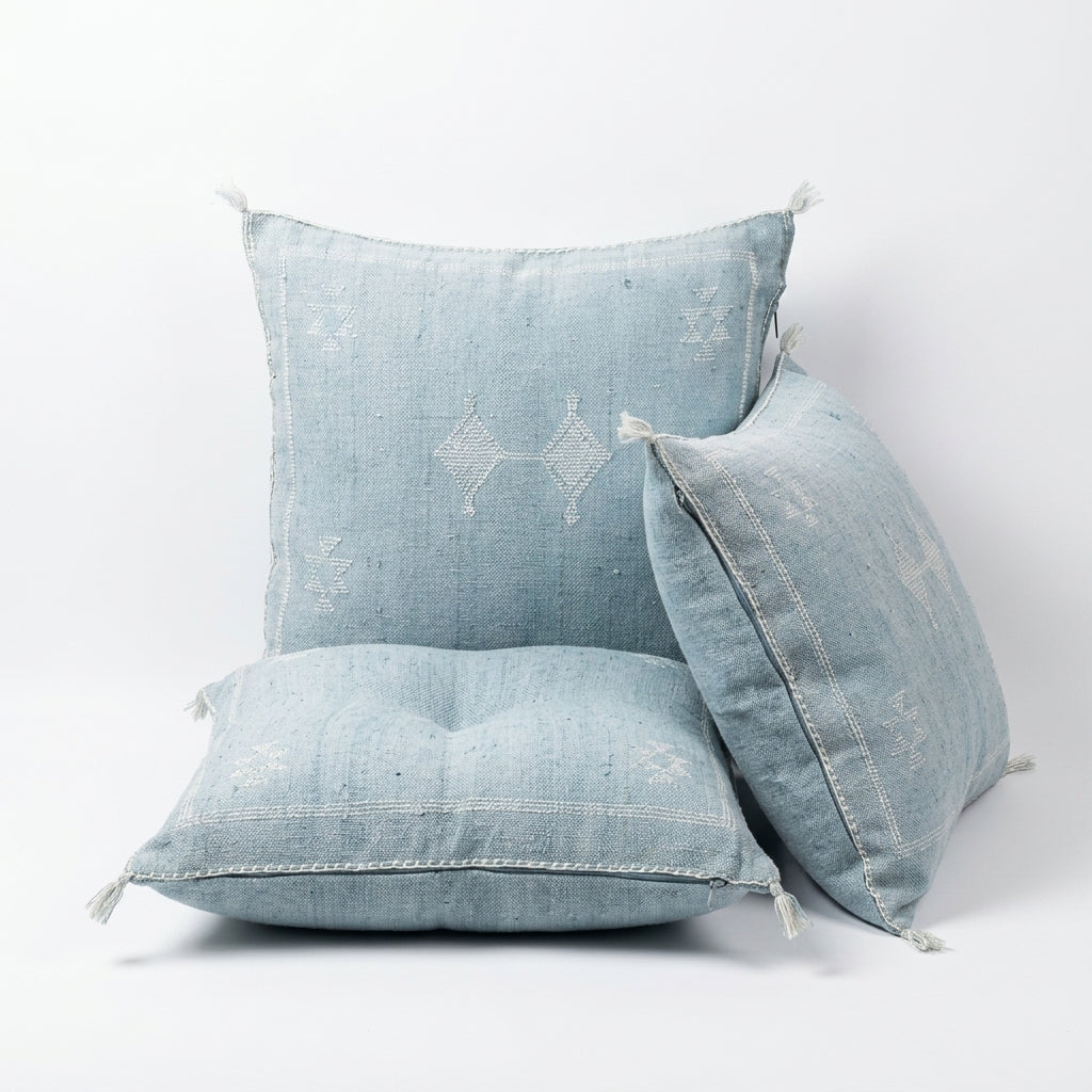Pale blue Moroccan sabra pillow
