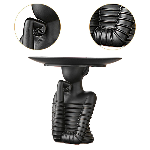 Abstract Black Sculpture Tray – Modern Luxury Home