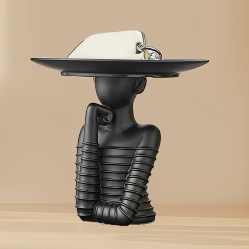 Abstract Black Sculpture Tray – Modern Luxury Home