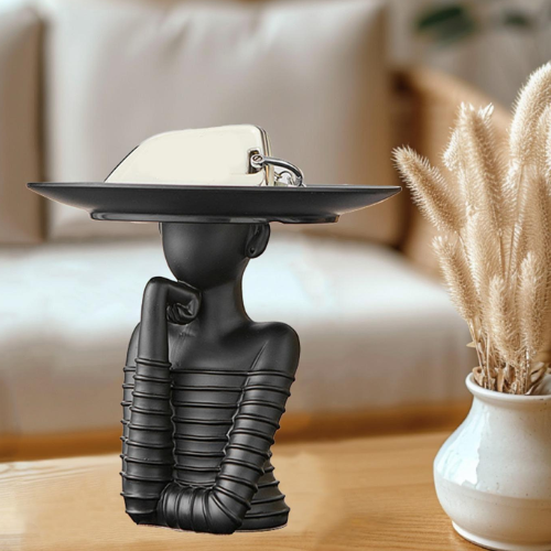 Abstract Black Sculpture Tray – Modern Luxury Home