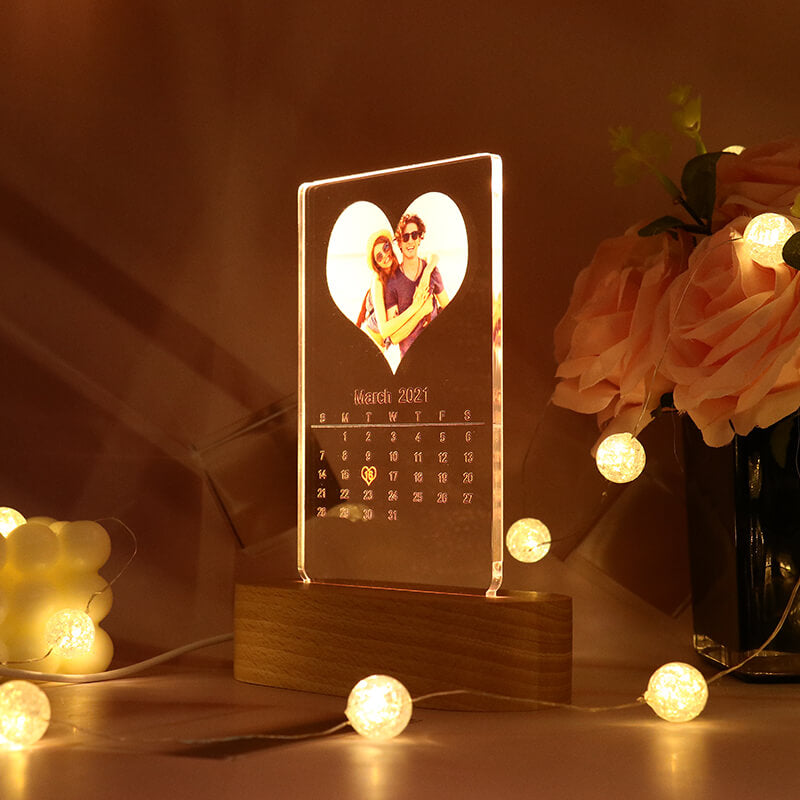Custom Photo Lamp with Calendar