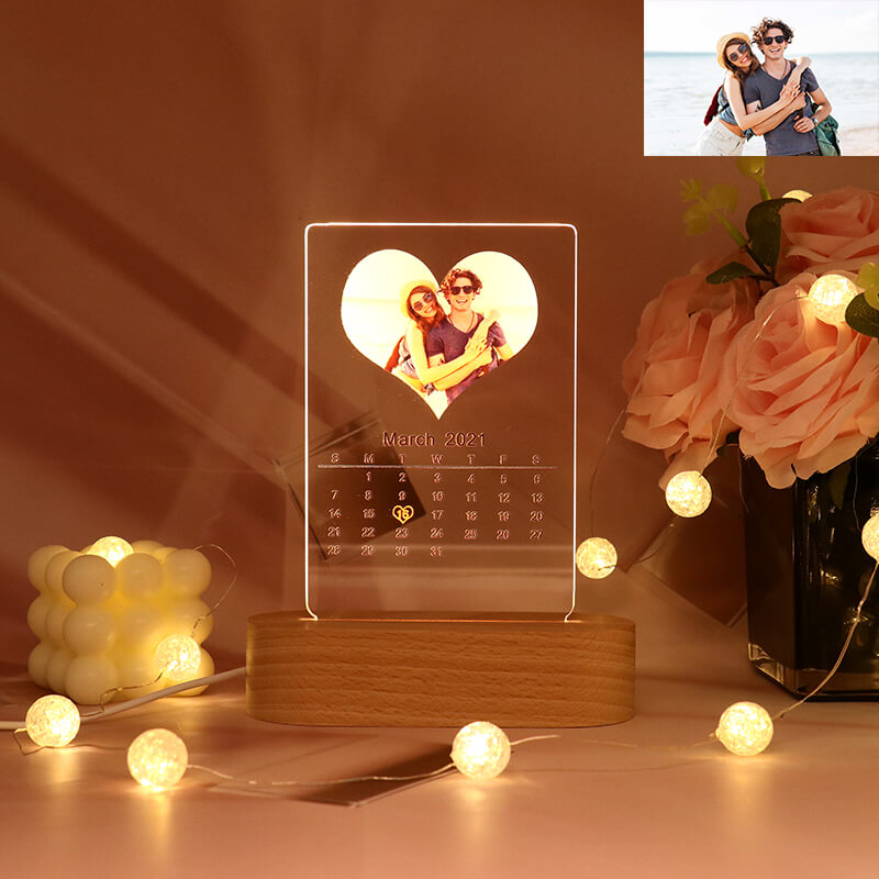 Custom Photo Lamp with Calendar