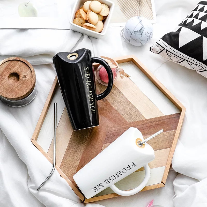 Ceramic drinking Straw mug