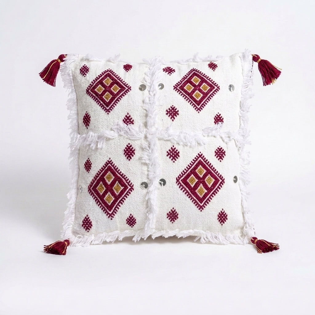 Berry Diamond Moroccan pillow cover, detail photo 6